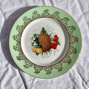Vintage Harleigh 10.5" plate with pineapple and fruit Bone China England